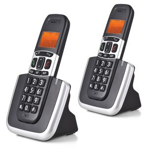 Téléphone <span class=keywords><strong>sans</strong></span> <span class=keywords><strong>fil</strong></span> D1004 avec haut-parleur et identification de l'appelant/attente d'appel, téléphones DECT certifiés CE, deux <span class=keywords><strong>combinés</strong></span> - Product Image 1