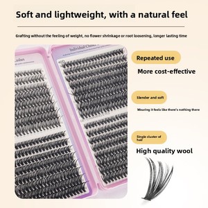 Ciglia Finte Transfrontaliere Europa-USA, Grande Capacità 30D/40D/50D/32 File, 640 Ciuffi, Fibra Sintetica Semi-Lavorata a Mano, Ciglia Spesse - Product Image 3