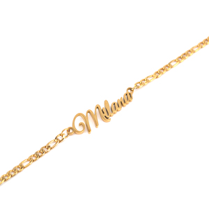 <span class=keywords><strong>Tobillera</strong></span> de acero inoxidable sin deslustrar, pulsera personalizada, joyería para pies, <span class=keywords><strong>plata</strong></span>, chapado en oro de 18K, nombre, eslabón cubano, 2022 - Product Image 1
