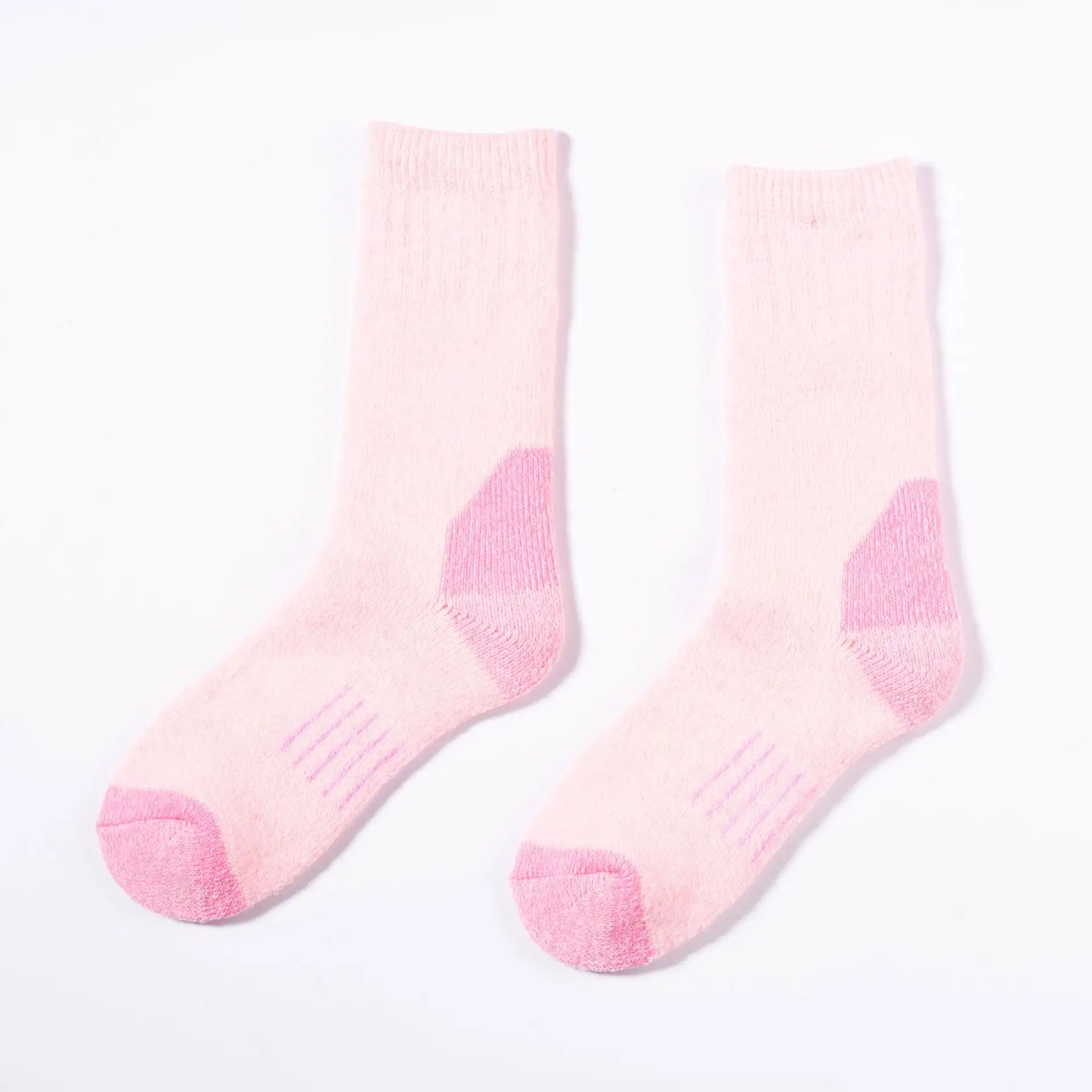 High quality extra heavy best pink winter womens ladies cushioned thermal walking merino wool crew socks