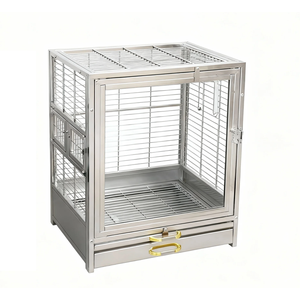 <span class=keywords><strong>Jaula</strong></span> <span class=keywords><strong>de</strong></span> acero inoxidable cómoda y duradera, <span class=keywords><strong>de</strong></span> estilo clásico y lujoso, también apta para transportar animales pequeños. - Product Image 3