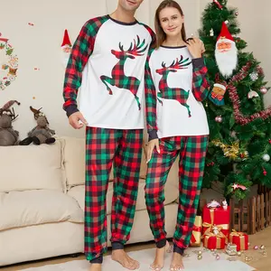 High Quality Matching Christmas Pajamas for Family Plus Size Reindeer Family Christmas Pajamas