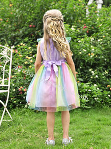 Venta al por mayor disfraces de unicornio Halloween carnaval Navidad Cosplay niña princesa vestido boda fiesta <span class=keywords><strong>cumpleaños</strong></span> Arco Iris tutú vestidos - Product Image 3
