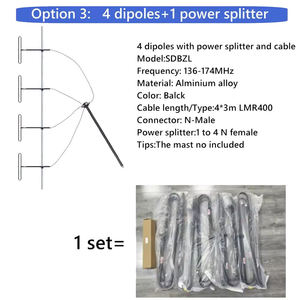 Antena Dipolar 1 2 4 VHF UHF, Antena de Matriz de 1 2 4 Bayas con Cable de Baja Pérdida - Product Image 6