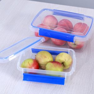 Boîte de conservation alimentaire rectangulaire en plastique transparent avec couvercle à clip hermétique pour utilisation au réfrigérateur - Product Image 3