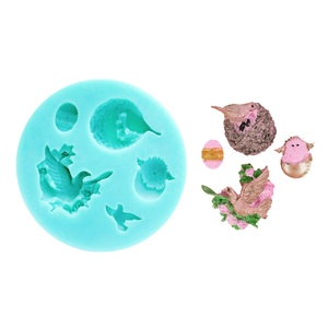 Moule en silicone DIY pour gâteaux et pâtisseries, motif 3D rond, classique, populaire, aux couleurs vives, avec motifs de dessins animés (grains, colombe de <span class=keywords><strong>la</strong></span> paix, nid d'oiseau, <span class=keywords><strong>pie</strong></span>, pinson, œuf) - Product Image 1