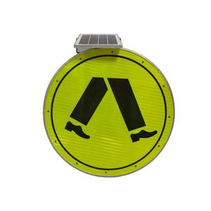 لافتة تحذير مرورية دائرية تعمل بالطاقة الشمسية بتصميم أصفر، قطر 800 مم، مقاومة للماء IP55، رؤية تزيد عن 1000 متر - Product Image 2