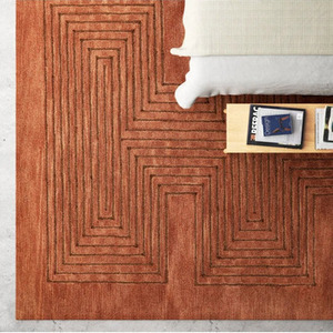 Alfombra Abstracta de Alta Densidad Hecha a Mano |   Alfombra de Estilo Nórdico Japandi en Tonos Tierra |   Remolques para el Hogar a Precio de Exportación Directo de Fábrica - Product Image 6