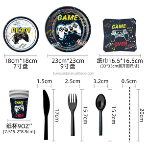Vaisselle jetable en papier OEM pour les fêtes <span class=keywords><strong>d</strong></span>'<span class=keywords><strong>anniversaire</strong></span> des garçons, thème console <span class=keywords><strong>de</strong></span> <span class=keywords><strong>jeu</strong></span>, style dessin animé, <span class=keywords><strong>d</strong></span>écorations <span class=keywords><strong>de</strong></span> fête <span class=keywords><strong>de</strong></span> haute qualité - Product Image 5