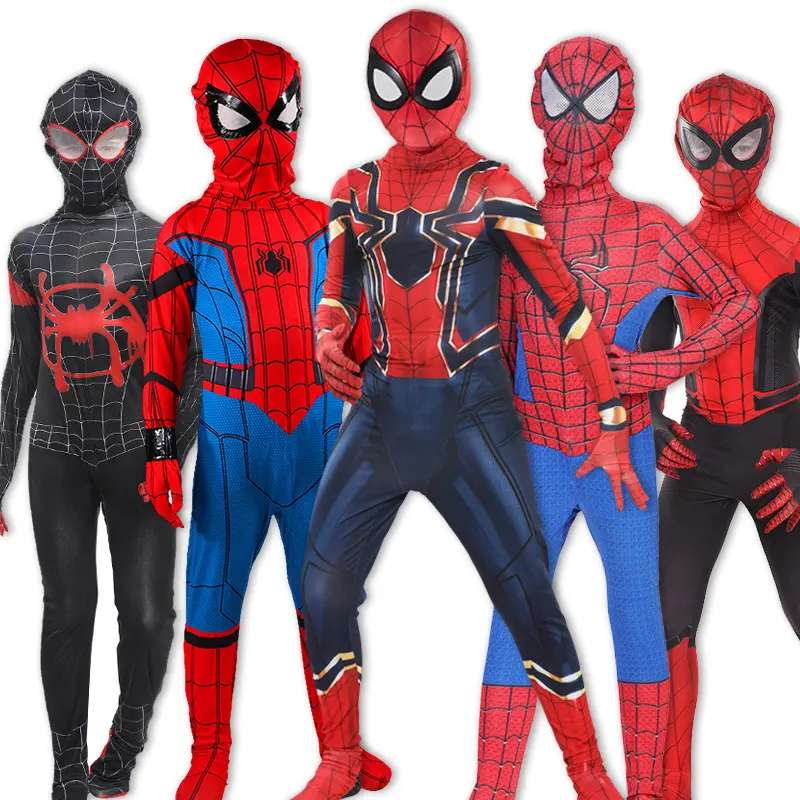 Disfraz de Spiderman para adultos y niños, ropa de cosplay para adultos y niños