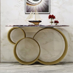 Console moderno in marmo con Base in acciaio inox per soggiorno o ingresso corridoio - Product Image 3