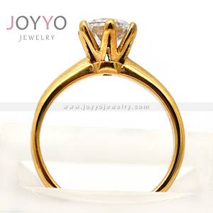 Anello di Fidanzamento Moderno in Moissanite di Alta Qualità, Placcato Oro in Acciaio Inossidabile, Fede Nuziale per Uomo e Donna - Product Image 5