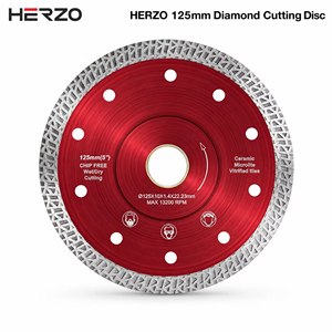 Disco de Corte de Diamante HERZO de 125 mm, 1.4 mm de Grosor, Recubrimiento UV, Prensado en Caliente, Hoja de Sierra de 22.23 mm para Amoladora Angular - Product Image 1