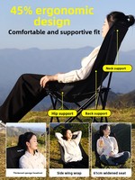 Chaise de camping SunnyFeel à dossier haut, pliable, en acier inoxydable, pour jardin, loisirs et pêche