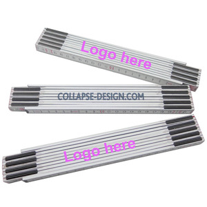 2M 10 Folds High Quality Germany Wooden Folding Ruler Measuring Stick | 6.5 Foot Wood Foldable <strong>Yardstick</strong> with Brass Slide Rule - Product Image 1