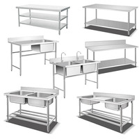 Table en acier inoxydable Utilisation industrielle Table de travail de restaurant Utilisation domestique Table durable