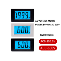 D85-222 Tampilan Digital AC Voltmeter 0-600V 0-199.9V Pengukur Tegangan Catu Daya AC220V Catu Daya Terisolasi