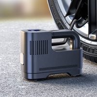 Compresseur d'air pour pneus de voiture ABS avec lumière d'urgence et manomètre ; Pompe à pneus portable 12V 150psi