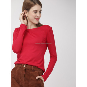 HOT <b>RED</b> BACK KNOT WOMEN COTTON JERSEY T-SHIRT. OUT CLASS DESIGN HOT LOOKING T SHIRTS for LADIES WITH BREATHABLE FABRIC MATERIAL - Product Image 3
