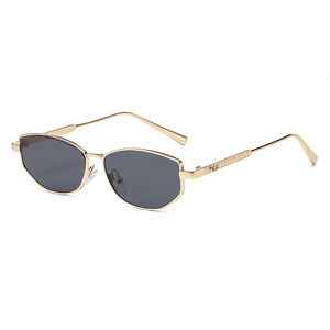 Polygonal <b>Small</b> <b>Frame</b> Metal <b>Sunglasses</b> UV400 PC Lens Unisex Outings Cycling Driving Stage Parties - Product Image 5