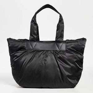 Sac fourre-tout en nylon noir pour femme, grande capacité, fermeture éclair, sac à bandoulière, plusieurs poches, imperméable, résistant à l'eau, été - Product Image 1