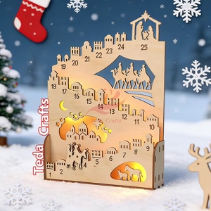 Boîte lumineuse <span class=keywords><strong>de</strong></span> compte à rebours <span class=keywords><strong>de</strong></span> Noë<span class=keywords><strong>l</strong></span>, décoration <span class=keywords><strong>de</strong></span> la Sainte Nuit, <span class=keywords><strong>calendrier</strong></span> <span class=keywords><strong>de</strong></span> <span class=keywords><strong>l</strong></span>'<span class=keywords><strong>avent</strong></span> en bois découpé au laser à faire soi-même - Product Image 5