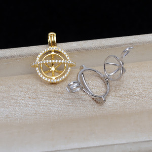 Componente de Joyería, Soporte para Colgante de Cuentas de 8mm y 6mm, No Poroso, de Plata S925, para Manualidades, Modelo 5083 - Product Image 1