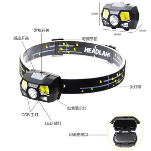 Linterna Frontal LED Recargable, Ligera y Ajustable, con Sensor de Gestos, para Pesca y Actividades al Aire Libre - Product Image 5