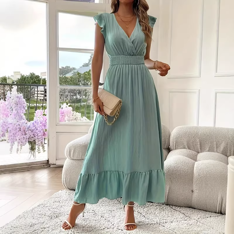 trendy dresses for women Women's Blue Cotton Tropical Dress  Trendia