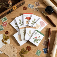 Mini Bloc de Notas Botánico, Serie de Plantas y Flores, Papelería Estética y Linda para la Escuela, Oficina y Notas Diarias