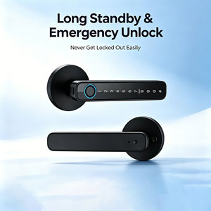 Glomarket Tuya Ttlock Ble Fingerprint Smart <b>Lock</b> Security Electronic Keyless Smart Door Handle <b>Lock</b> Indoor Room <b>Lock</b> - Product Image 1