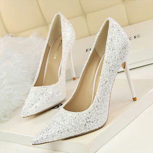 Di modo di estate sandali di perle nero basso a punta col tacco alto pantofole signore degli alti talloni - Product Image 6