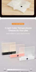 Lámpara de Lectura LED Inteligente CHENRI, Plegable, Recargable, Transparente, Luz de Lectura Lateral Completa, 3 Colores con Temporizador y Regulable, Plana para Libros - Product Image 5