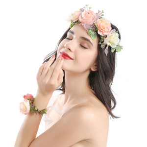 Corona <span class=keywords><strong>per</strong></span> <span class=keywords><strong>capelli</strong></span> floreale rosa vacanza alla moda corona <span class=keywords><strong>per</strong></span> <span class=keywords><strong>capelli</strong></span> con fiore <span class=keywords><strong>di</strong></span> rosa - Product Image 3