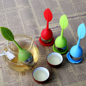BPA Free Silicone per tè infusore in Silicone manico in acciaio inox filtro per tè sfuso o tisana - Product Image 5