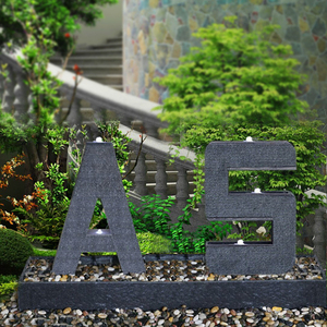 Fuente de agua de piedra, letras de cascada de agua, granito, geyser, alfabeto, letras LED, logotipo personalizado de Plaza - Product Image 3
