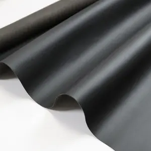 Harga grosir pabrik murah kulit Microfiber berpola Nappa warna hitam ketebalan 1.2mm untuk penutup jok mobil