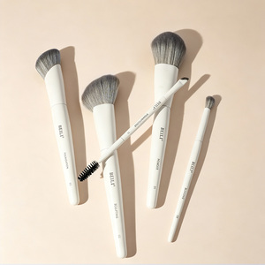 Ensemble de 5 pinceaux de maquillage blancs Vega, ensemble de pinceaux de maquillage à manche blanc, pinceaux de maquillage pour femmes, outils de beauté - Product Image 2