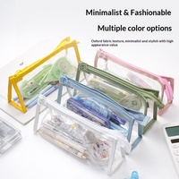 Trousse à crayons transparente en plastique, grande capacité, style coréen, simple et tendance, pour étudiants, fourniture directe d'usine