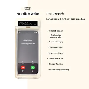 新発売！プラスチック製携帯電話自己管理ボックス 透明で持ち運び可能 時間管理機能付き スマホ依存症対策ボックス - Product Image 6