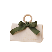 Triangle de couleur champagne créatif boîte à bonbons de mariage bague de fiançailles en bois de mariage Souvenir fil de queue de poisson matériaux recyclés