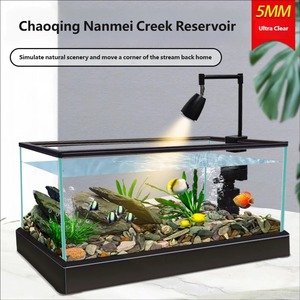 אקווריום שקוף קטן עד בינוני, מזכוכית אולטרה שקופה, איכותי, לבית, לסלון, למרפסת ולשולחן עבודה - Product Image 2