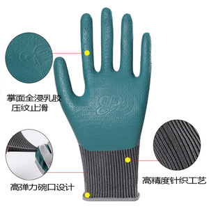 ถุงมือไนไตรล์ Chuangxin Youpin L128 สีเทา เคลือบกาวสีเขียว ผิวสัมผัสเต็มรูปแบบ กันลื่น ถุงมืออเนกประสงค์เพื่อความปลอดภัย - Product Image 3