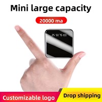 Power Bank Li-Polymer Ukuran Mini Ultra Tipis 10000mAh Pengisian Cepat 10W Kualitas Tinggi Terlaris dengan Layar LED dan USB Nirkabel