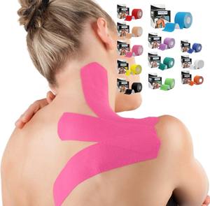 Plester pelindung lutut elastis fisioterapi, pita kinesiologi terapi penyangga otot - Product Image 1