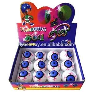 Мигающий резиновый массажный прыгающий шар с шипами, детские игрушки, глазные яблоки на Хэллоуин, 12 упаковок в коробку