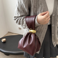 Sac à bandoulière plissé vintage en cuir PU avec poignée supérieure nouée pour femme – Vente en gros