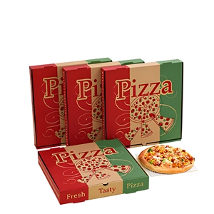 Caixas de Pizza Personalizadas Baratas por Atacado, Todos os Tamanhos de <span class=keywords><strong>8</strong></span> a 13 Polegadas, Caixas de Papel Kraft Corrugado Recicláveis com Verniz - Product Image 6