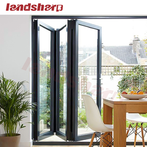 Landsharp Accordéon Bi Fold Doors Poignées de <span class=keywords><strong>porte</strong></span>-fenêtre en aluminium Verre à double vitrage Pliage de patio anti-ouragan - Product Image 3