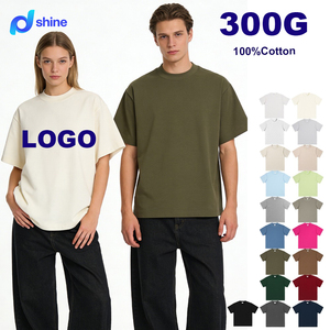Designer Kleding 300gsm Heren Heavyweight Katoenen T-<span class=keywords><strong>shirts</strong></span> Oversized Drop Shoulder Custom Dames T-<span class=keywords><strong>shirts</strong></span> Met Logo - Product Image 1